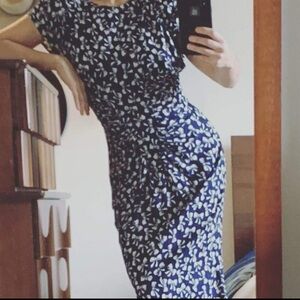 Vintage 80s does 40s Bow Print Dress